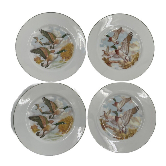 Thomas B Swain & Son Duck In Flight Plate Lot of 4 Colorado